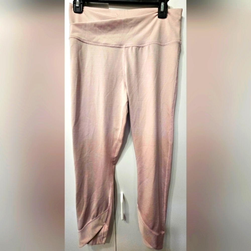 Nike Hi-Rise-Dri-Fit Cross Waist Ankle pink Leggings Size L Woman's